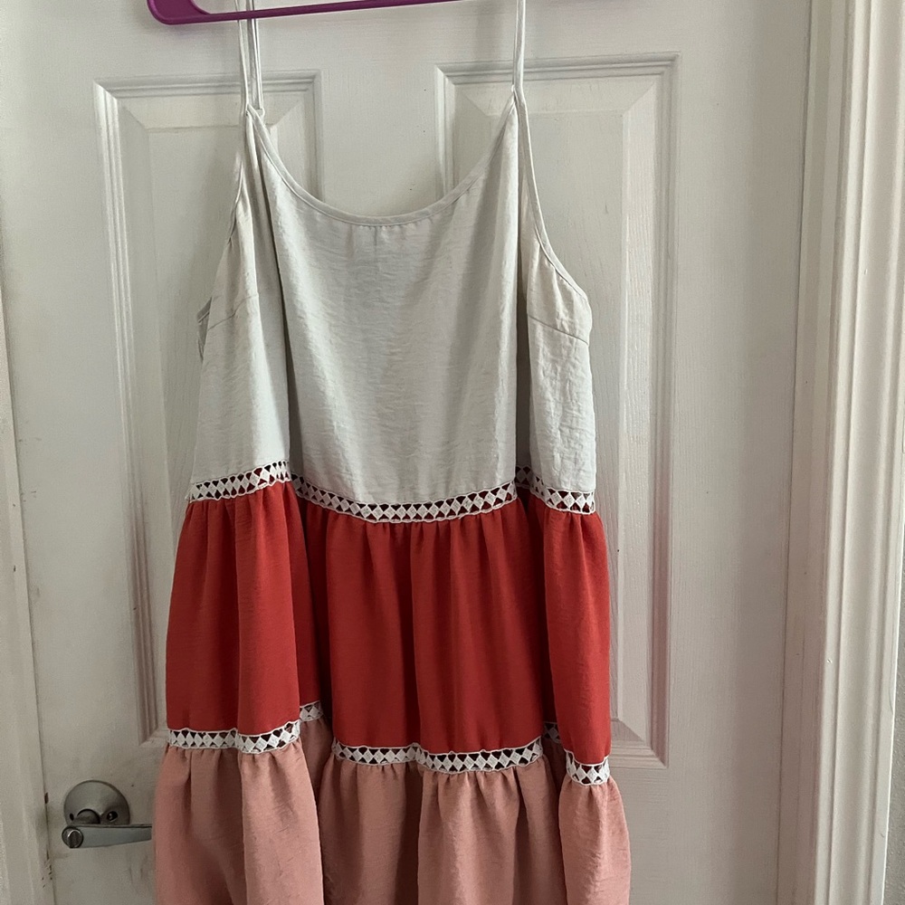 SHEIN Curve White / Orange 3XL Top